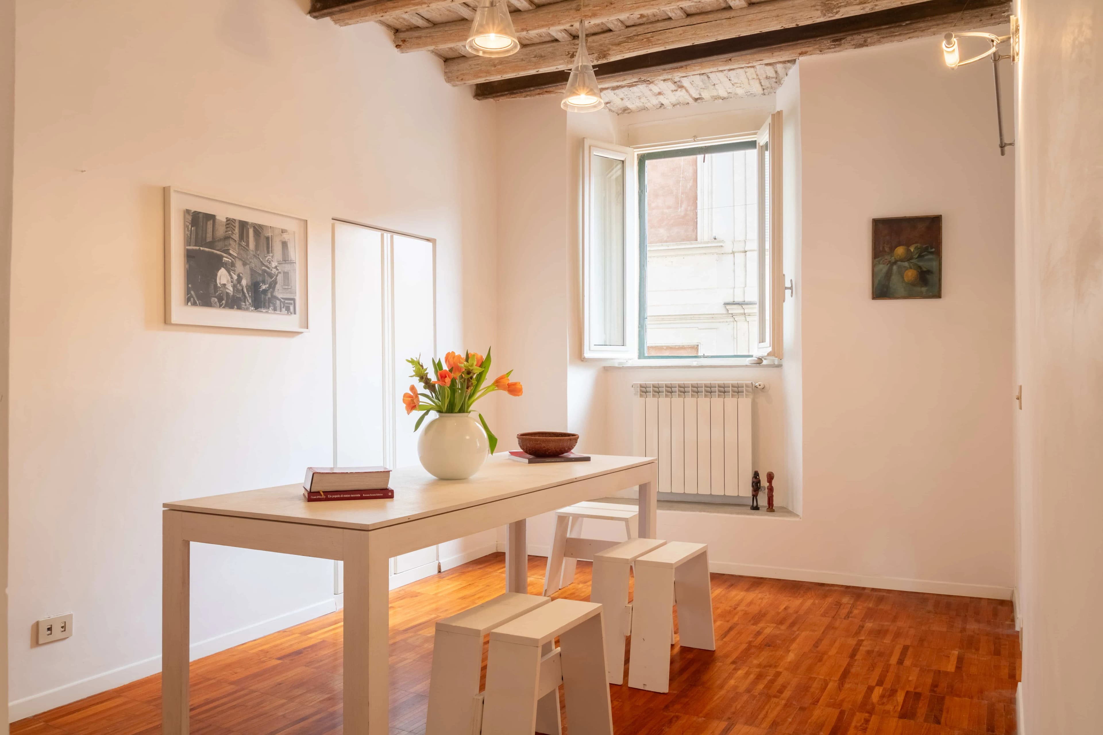 Guest-ready interior configured for hospitality use